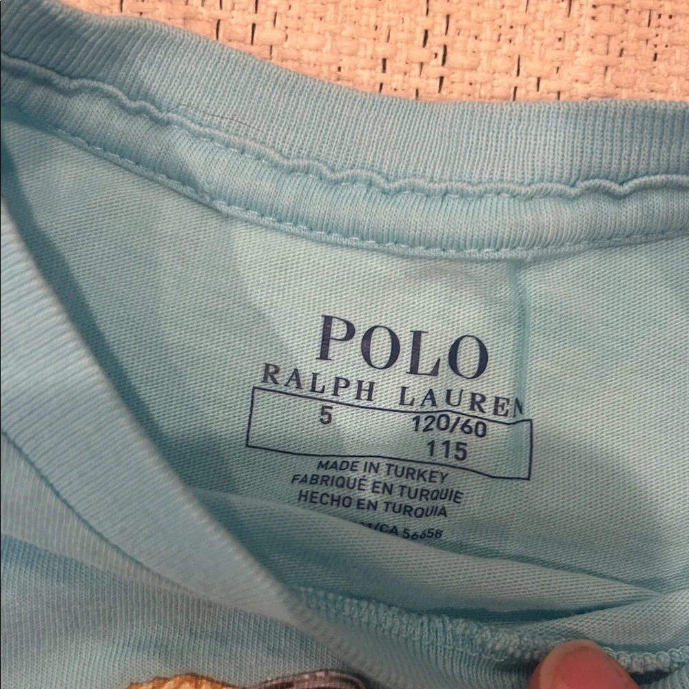 Ralph Lauren Kids Light Blue Polo Bear Tee - Picture 3 of 3